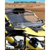 imageSAUTVS Flip Up Windshield Compatible with CanAm Maverick R MAX X RS 2024 Clear 15quot Hard Coated Poly Front Flip Windscreen Accessories Can be Closed Vented or Fully Open
