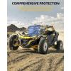 imageSAUTVS Flip Up Windshield Compatible with CanAm Maverick R MAX X RS 2024 Clear 15quot Hard Coated Poly Front Flip Windscreen Accessories Can be Closed Vented or Fully Open