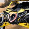 imageSAUTVS Front Bumper for CanAm Maverick R Combined Black Heavy Duty Full Coverage Front Brush Guard Protector for Can Am Maverick R MAX X RS 2024 Models Accessories Replace 715010071