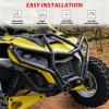 imageSAUTVS Front Bumper for CanAm Maverick R Combined Black Heavy Duty Full Coverage Front Brush Guard Protector for Can Am Maverick R MAX X RS 2024 Models Accessories Replace 715010071