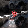 imageSAUTVS Front Red Grille with LED Light for Maverick X3 New Red Premium Front Bumper Mesh Grill with LED Light Bar for CanAm Maverick X3 MAX Turbo R 20172025 Accessories