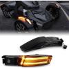 imageSAUTVS Front Fender LED Lights for Can Am Ryker Smoked Black Fender Lights Wheel Lights Fender Reflectors with LED Turn Signals ampamp Running Lights for the CanAm Ryker 20192024 Accessories 2PCS