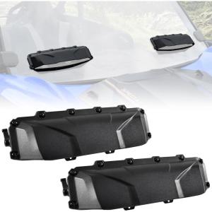 imageSAUTVS 2PCS UTV Windshield Vents Self Install Kit Windscreen Ventilation Defrost Defog for Hard Coated Polycarbonate Windshield Compatible with CanAmPolarisKawasakiHondaYamaha Accessories