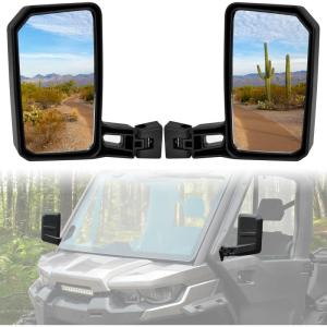 imageSAUTVS Adjustable Side Mirrors for CanAm Defender Wider Convex Side Rearview Mirrors for CanAm Defender HD5 HD7 HD8 HD9 HD10 20162025 Accessories 2PCS Replace 715008100