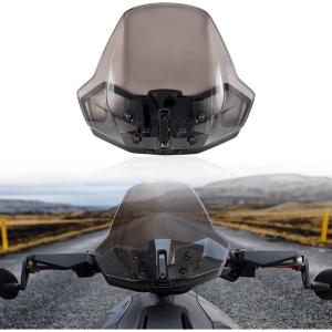 imageSAUTVS Dark Tinted Front Windshield for CanAm Ryker Adjustable Front Tinted Dustproof Durable Clear Hard Coated Wind shield for Can Am Ryker 600 900 Rally All Models Accessories Replace 219401032
