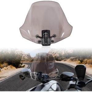 imageSAUTVS Dark Tinted Wider Adventure Adjustable Windshield for CanAm Ryker XXL Front Tinted Dustproof Durable Hard Coated Windshield for Can Am Ryker All Models Accessories Replace 219401032