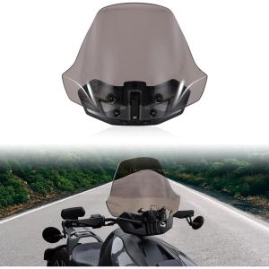 imageSAUTVS Dark Tinted Wider Adventure Adjustable Windshield for Ryker XXL Front Tinted Dustproof Durable Hard Coated Windshield for Can Am Ryker All Models Accessories Replace 219401032