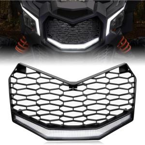 imageSAUTVS Front Grille with LED Light for Maverick X3 20172025 New Premium Front Bumper Mesh Grill with LED Light Bar for CanAm Maverick X3 20172025 Accessories