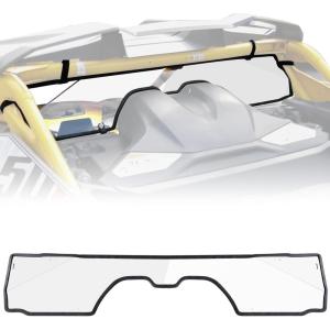 imageSAUTVS Rear Windshield for CanAm Maverick R 2024 2025 Back Full Windscreen Clear Lightly Durable PC Window for Can Am Maverick R MAX X RS 2024 2025 All Models Accessories