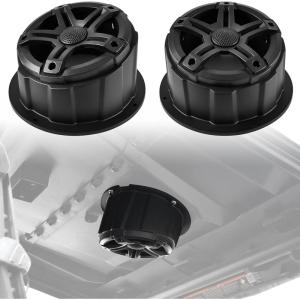 imageSAUTVS UTV One Pair Roof Speakers Pods Waterproof Dustproof Universal 65quot Overhead Speakers Panels Enclosures Holder for CanAmPolarisKawasakiHondaYamaha Accessories