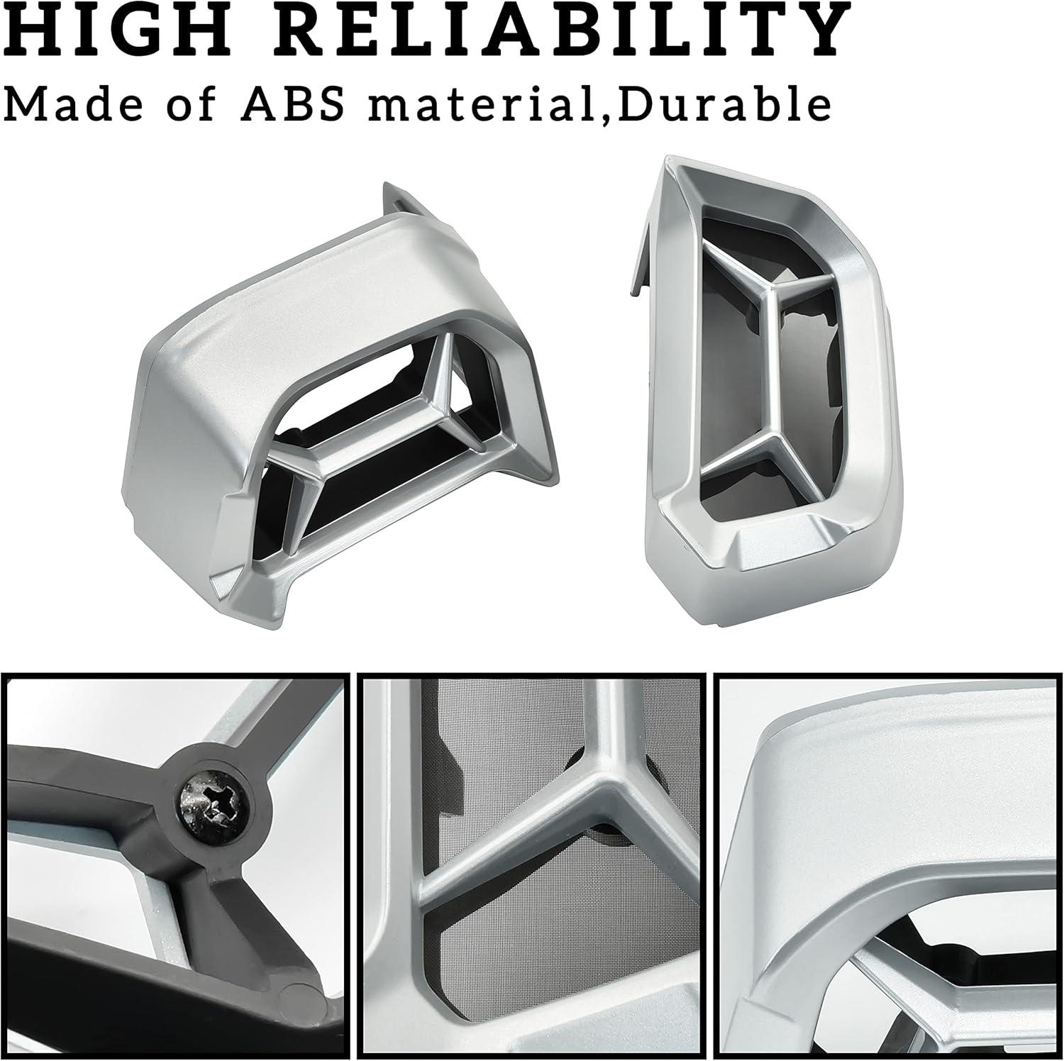 imageSAUTVS Air Intake Accents With PreFilter for CanAm Ryker Plastic Silver Engine Vent Kit for CanAm Ryker 600 900 Sport ampamp Ryker Rally Edition All Models Accessories 2PCS Replace 219401025