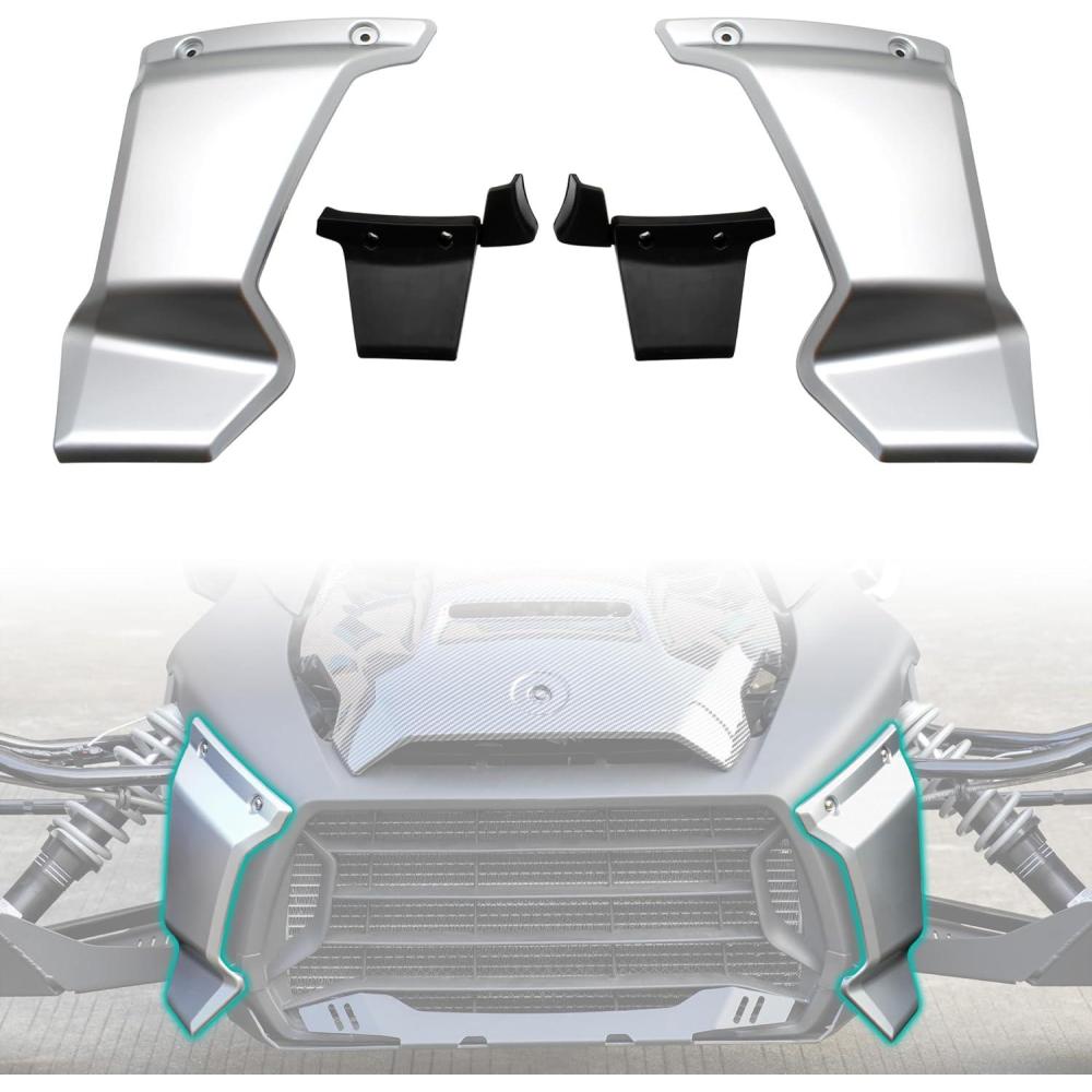imageSAUTVS Silver Color Front Grill Trims for CanAm Ryker Lower Grill Protector for Can Am Ryker 600 900 Sport ampamp Ryker Rally Edition All Models Accessories Replace OEM 219400947