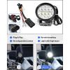 imageSAUTVS APillar LED Pod Lights for Kawasaki Mule PROMX 20192026 Accessories Auxiliary Lights with Mounting Bracket ampamp Wiring Harness Plug and Play 2PCS
