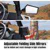 imageSAUTVS Adjustable Rearview Side Mirrors for Polaris Ranger 1000XP 1000Crew 20182025 Accessories Folding Clear Rear View Side Mirrors One Pair