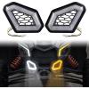 imageSAUTVS Black Combination Front Fascia ampamp LED Auxiliary Lights Front Fascia Signature Accent Turn Signal Lights Lamps for Can Am Maverick X3 MAX Turbo R RR 20172024 Accessories