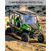 imageSAUTVS Flip Up Windshield Compatible with Kawasaki Teryx 800  Teryx4 800 20162025 Clear 15quot Hard Coated Poly Front Flip Windscreen Accessories Can be Closed Vented or Fully Open