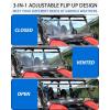 imageSAUTVS Flip Up Windshield Compatible with Kawasaki Teryx 800  Teryx4 800 20162025 Clear 15quot Hard Coated Poly Front Flip Windscreen Accessories Can be Closed Vented or Fully Open