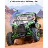 imageSAUTVS Flip Up Windshield Compatible with Kawasaki Teryx KRX KRX4 1000 20202025 Clear 15quot Hard Coated Poly Front Flip Windscreen Accessories Can be Closed Vented or Fully Open