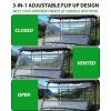 imageSAUTVS Flip Up Windshield for Kawasaki Mule 4000 4010 20092026 Clear 15quot Hard Coated Poly Front Flip Windscreen Accessories Can be Closed Vented or Fully Open