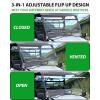 imageSAUTVS Flip Up Windshield for Kawasaki Mule Pro MX 20192026 Clear 15quot Hard Coated PC Front Flip Windscreen Accessories Can be Closed Vented or Fully Open