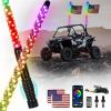 imageSAUTVS Folding Side Mirrors Center Rearview Mirror Kit ampamp 2PCS 3FT LED Whip Lights with Spring Base for Polaris RZR XP 1000 UltimateSportPremium 2024 2025 Accessories