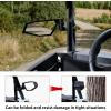 imageSAUTVS Folding Side Mirrors Center Rearview Mirror Kit for Polaris RZR XP 1000 UltimateSportPremium 2024 2025 Accessories