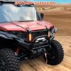 imageSAUTVS Front Mesh Grill with Accent Light for Polaris Xpedition XPXP 5 ADVADV 5 2024 2025 Accessories Waterproof Black Mesh Grille with LED Spotlight and Left Right DRLMesh Grill with Accent Light  Turn Singals