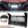 imageSAUTVS Front Mesh Grill with Accent Light for Polaris Xpedition XPXP 5 ADVADV 5 2024 2025 Accessories Waterproof Black Mesh Grille with LED Spotlight and Left Right DRLMesh Grill with Accent Light