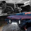 imageSAUTVS Front Mesh Grill with Accent Light for Polaris Xpedition XPXP 5 ADVADV 5 2024 2025 Accessories Waterproof Black Mesh Grille with LED Spotlight and Left Right DRLMesh Grill with Accent Light