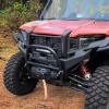 imageSAUTVS Front Mesh Grill with Accent Light for Polaris Xpedition XPXP 5 ADVADV 5 2024 2025 Accessories Waterproof Black Mesh Grille with LED Spotlight and Left Right DRLMesh Grill with Accent Light