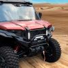 imageSAUTVS Front Mesh Grill with Accent Light for Polaris Xpedition XPXP 5 ADVADV 5 2024 2025 Accessories Waterproof Black Mesh Grille with LED Spotlight and Left Right DRLMesh Grill with Accent Light
