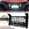 imageSAUTVS Front Mesh Grill with Accent Light for Polaris Xpedition XPXP 5 ADVADV 5 2024 2025 Accessories Waterproof Black Mesh Grille with LED Spotlight and Left Right DRLMesh Grill with Accent Light  Turn Singals