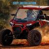 imageSAUTVS Full Windshield with Vents for Polaris RZR XPXP 4 1000 2024 2025 Accessories Clear Scratch Resistant Coating Vented Front Full Window Windshield Windscreen