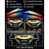 imageSAUTVS Smart RGB LED Signature Fang Lights for Maverick R App Controlled Colors Turn Signals Startup Animation Music Sync Lights for CanAm Maverick R MAX X RS 2024 Models Accessories