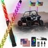 imageSAUTVS 2PCS 3FT LED Whip Lights with Spring Base RGB Spiral Chasing Light for UTV ATV Boat Polaris RZR CanAm X3 SXS Offroad Truck Accessories Music Sync IP67 Waterproof