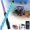 imageSAUTVS 2PCS 4FT LED Whip Lights with Spring Base RGB Spiral Chasing Light for UTV ATV Boat Polaris RZR CanAm X3 SXS Offroad Truck Accessories Music Sync IP67 Waterproof