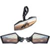 imageSAUTVS Folding Clear Rear View Side Mirrors ampamp Rear View Center Mirror Kit for Polaris RZR XP 1000 XP4 Turbo 20192022 Accessories