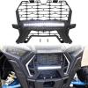 imageSAUTVS Front Mesh Grill with Light for RZR XP Waterproof Black Mesh Grille with LED Light Bar for Polaris RZR XP 1000 XP4 Turbo 2019 2020 2021 2022 2023 Accessories Compatible with Fang Lights