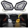 imageSAUTVS LED Front Accent Lights for CanAm X3 LED Auxiliary Lights Front Fascia Signature Accent Turn Signal Lights Grill Lamps for Can Am Maverick X3 MAX Turbo R RR 20172025 Accessories 2PCS