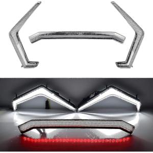 imageFront Accent Fang Lights ampamp Smoked Black Center Tail Light Kit for Polaris RZR XP 1000 Turbo S Replacement for Fang Light Kit