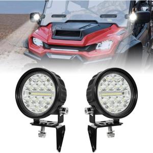 imageSAUTVS APillar LED Pod Lights for Honda Pioneer 10003 10005 10006 20162025 Accessories Front Auxiliary Lights with Mounting Bracket ampamp Wiring Harness Plug and Play 2PCS