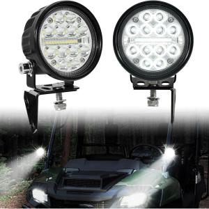 imageSAUTVS APillar LED Pod Lights for Honda Pioneer 7002 7004 20142025 Accessories Front Auxiliary Lights with Mounting Bracket ampamp Wiring Harness Plug and Play 2PCS