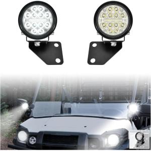 imageSAUTVS APillar LED Pod Lights for Kawasaki Mule Pro FXT DXT DX FX 20152025 Accessories Auxiliary Lights with Mounting Bracket ampamp Wiring Harness Plug and Play 2PCS
