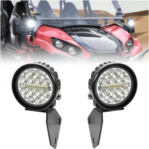 imageSAUTVS APillar LED Pod Lights for Kawasaki Teryx 800  Teryx4 800 20162025 Accessories Auxiliary Lights with Mounting Bracket ampamp Wiring Harness Plug and Play 2PCS