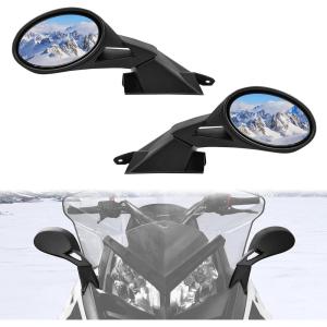 imageSAUTVS Adjustable Folding Rearview Side Mirrors for Polaris Snowmobile ProRide Hood Mounted Mirrors Rear View Side Mirror Kit for Polaris Snowmobile Accessories 2PCS Replace 2877803