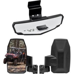 imageSAUTVS Adjustable Folding Side Rear View Mirrors ampamp Rear View Mirror Kit for Polaris Ranger XP 1000 900 570 Crew Diesel 20172021 Accessories 3PCS