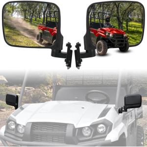 imageSAUTVS Adjustable Side Mirrors Compatible with Kawasaki Mule PROMX 20192025 Highdefinition Clear Exterior Wider Foldable Side Rearview Mirror with Bracket Accessories 2PCS