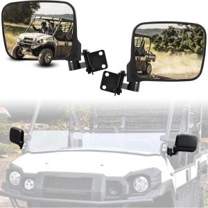 imageSAUTVS Adjustable Side Mirrors Compatible with Kawasaki Mule Pro FXT DXT DX FX 20152025 Highdefinition Clear Exterior Wider Foldable Side Rearview Mirror with Bracket Accessories 2PCS