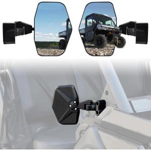 imageSAUTVS Adjustable Side Mirrors for CanAm Defender HeavyDuty Aluminum Shell Convex Side Rearview Mirrors for CanAm Defender HD5 HD7 HD8 HD9 HD10 20162025 Accessories 2PCS Replace 715008101