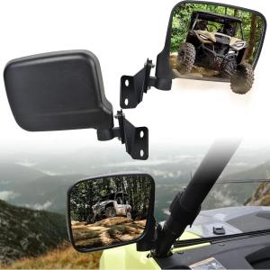 imageSAUTVS Adjustable Wider Rearview Side Mirrors for Yamaha RMAX 1000 Folding Clear Rear View Side Mirrors for Yamaha Wolverine RMAX2  RMAX4 1000 20212025 Accessories 2PCS